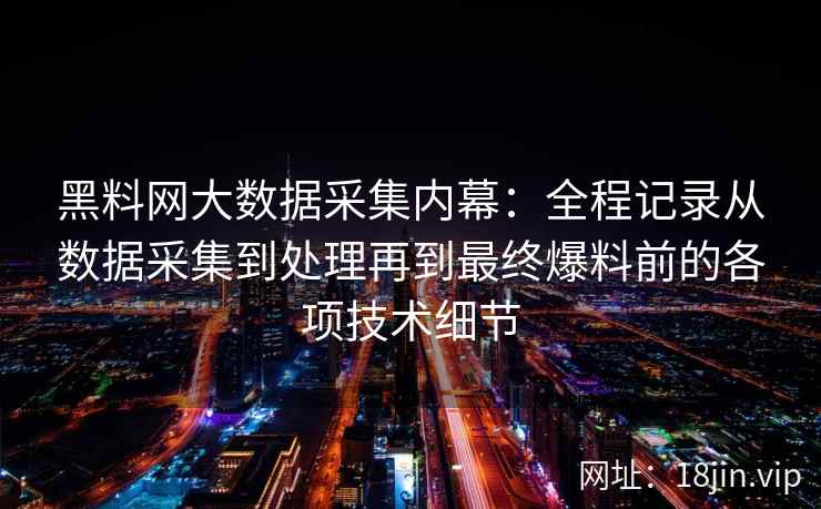 黑料网大数据采集内幕：全程记录从数据采集到处理再到最终爆料前的各项技术细节
