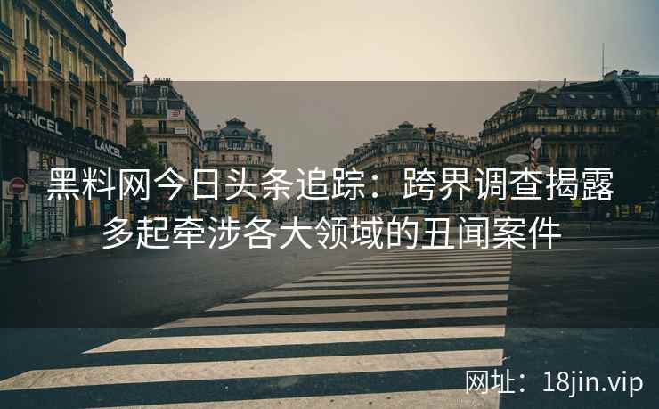 黑料网今日头条追踪：跨界调查揭露多起牵涉各大领域的丑闻案件