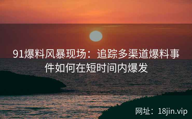 91爆料风暴现场：追踪多渠道爆料事件如何在短时间内爆发