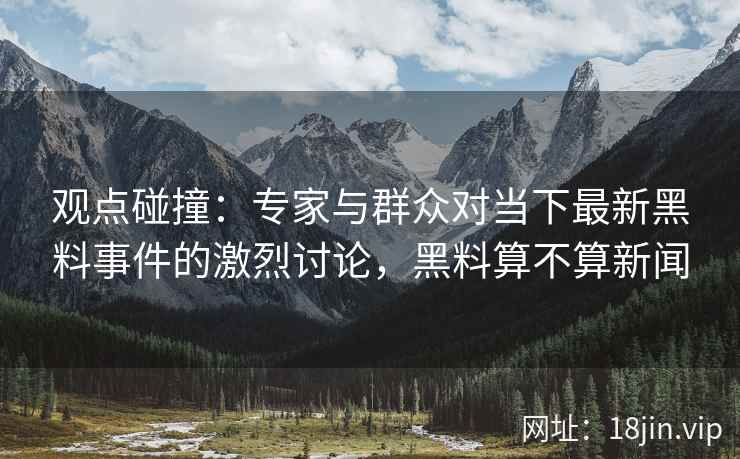 观点碰撞：专家与群众对当下最新黑料事件的激烈讨论，黑料算不算新闻