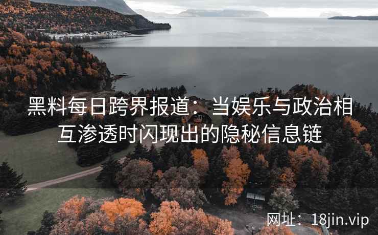 黑料每日跨界报道：当娱乐与政治相互渗透时闪现出的隐秘信息链