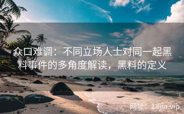 众口难调：不同立场人士对同一起黑料事件的多角度解读，黑料的定义