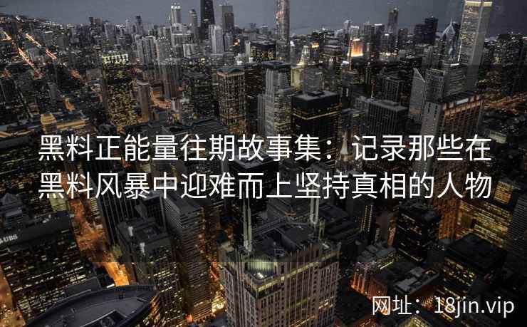 黑料正能量往期故事集：记录那些在黑料风暴中迎难而上坚持真相的人物