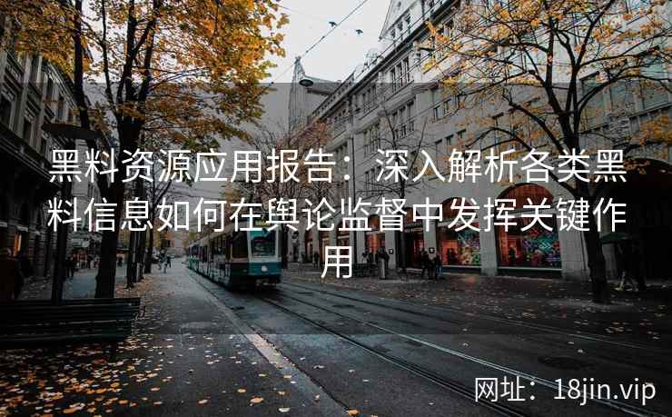 黑料资源应用报告：深入解析各类黑料信息如何在舆论监督中发挥关键作用