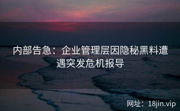 内部告急：企业管理层因隐秘黑料遭遇突发危机报导