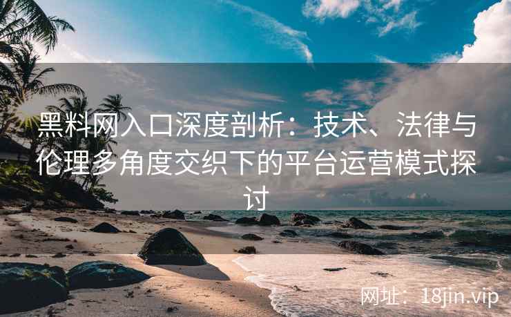 黑料网入口深度剖析：技术、法律与伦理多角度交织下的平台运营模式探讨