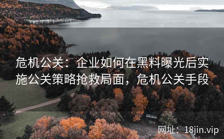 危机公关：企业如何在黑料曝光后实施公关策略抢救局面，危机公关手段