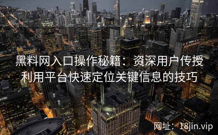 黑料网入口操作秘籍：资深用户传授利用平台快速定位关键信息的技巧