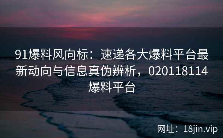 91爆料风向标：速递各大爆料平台最新动向与信息真伪辨析，020118114爆料平台
