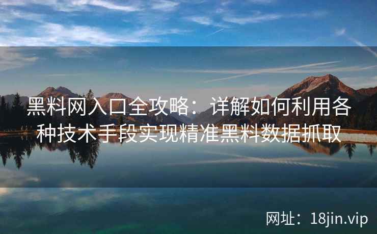 黑料网入口全攻略：详解如何利用各种技术手段实现精准黑料数据抓取