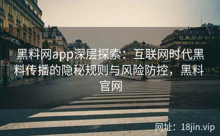 黑料网app深层探索：互联网时代黑料传播的隐秘规则与风险防控，黑料 官网
