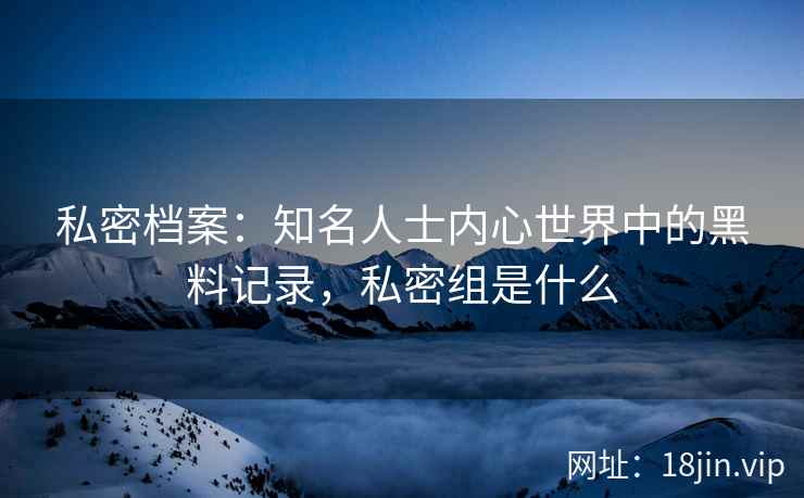 私密档案：知名人士内心世界中的黑料记录，私密组是什么